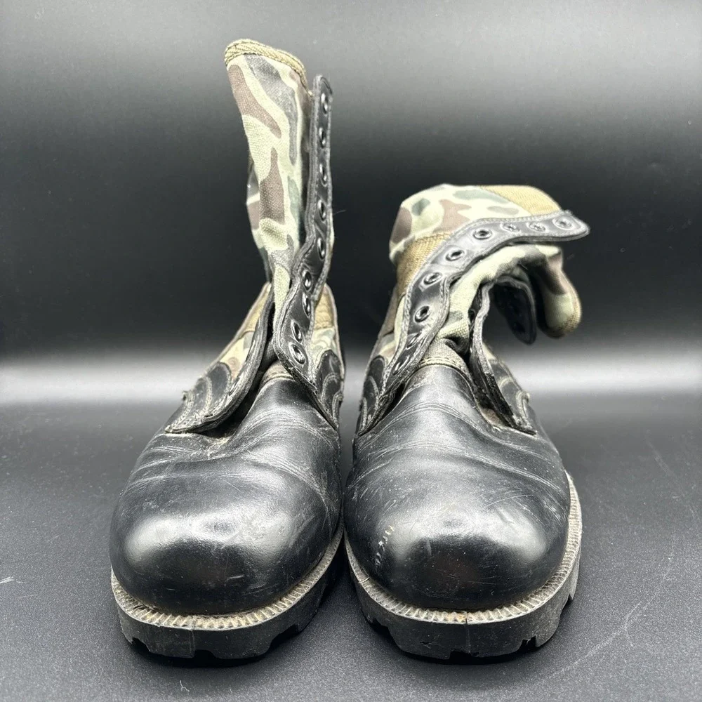 Vintage Jungle Boots Men's 7R Duck Hunter Camo Combat Lace Up Military Boots